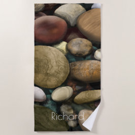 Toalla De Playa Pebbles y nombre