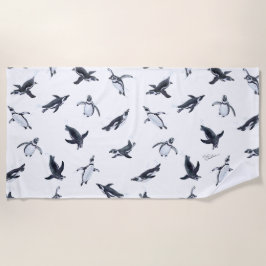 Toalla De Playa Penguin Squadron | Ocean Art Design