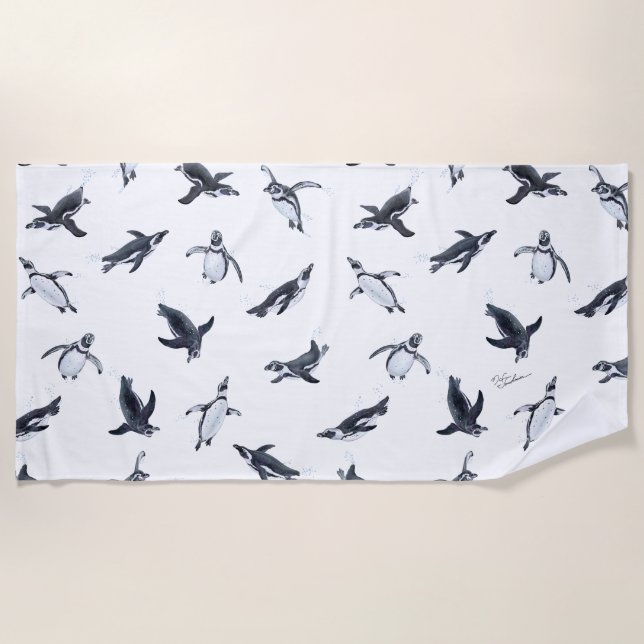 Toalla De Playa Penguin Squadron | Ocean Art Design (Anverso)