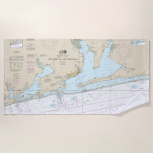 Toalla De Playa Pensacola Bay y el gráfico náutico 11382