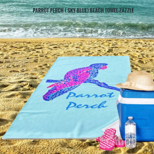 Toalla De Playa Percha de loro (Sky-Blue)