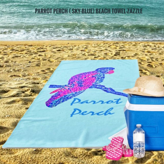 Toalla De Playa Percha de loro (Sky-Blue) (Subido por el creador)