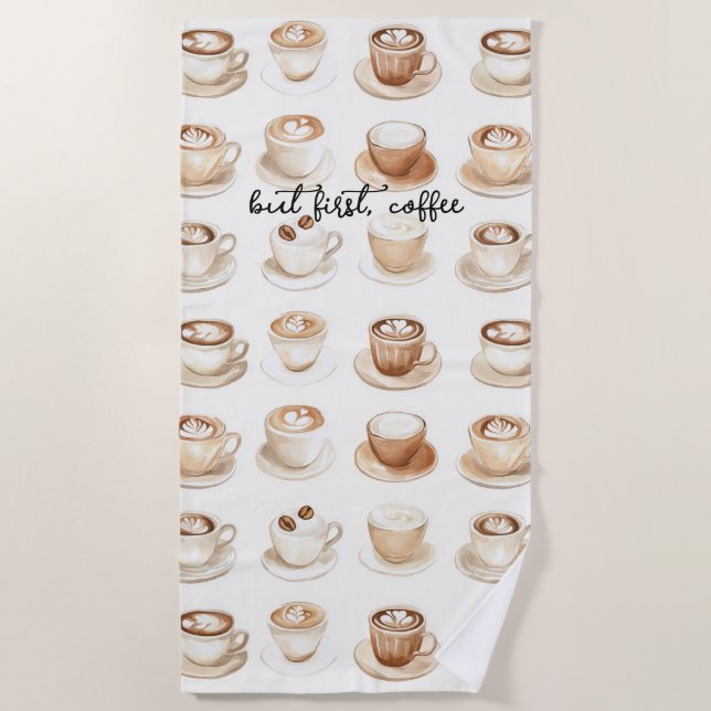 Toalla De Playa Pero Primero, Tazas de Café (Anverso)