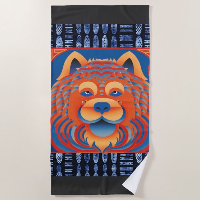 Toalla De Playa Perro BALI BLISS Chow (Anverso)