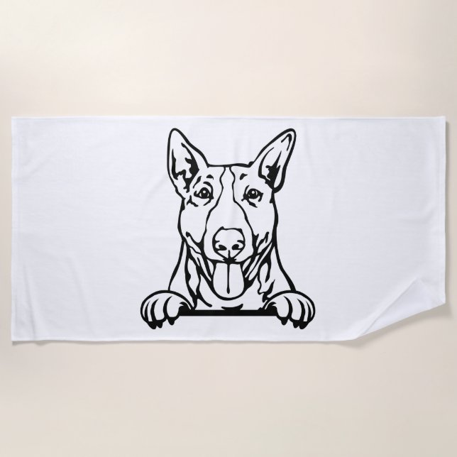 Toalla De Playa Perro Bull Terrier (Anverso)