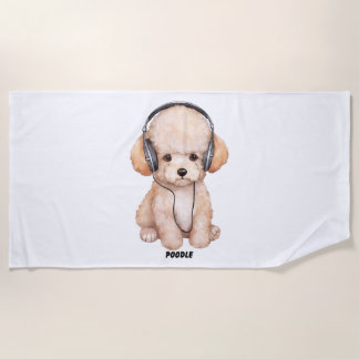 Toalla De Playa Perro con audífonos
