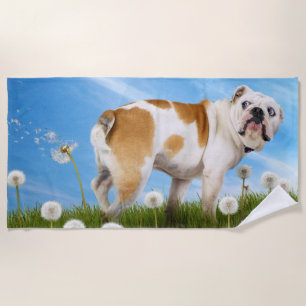 Toalla De Playa Perro con Dandelion