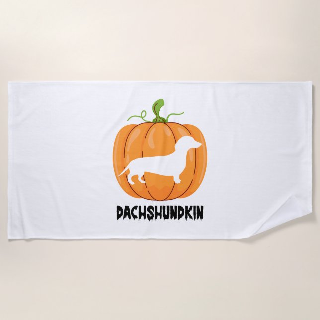 Toalla De Playa Perro Dachshund Halloween (Anverso)