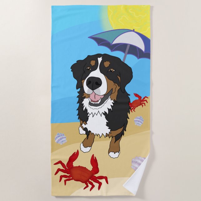 Toalla De Playa Perro de montaña de Bernese (Anverso)