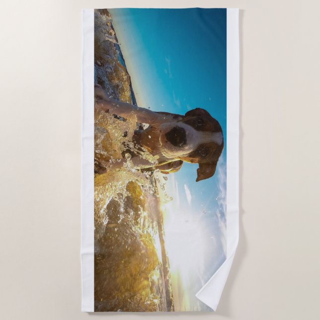 TOALLA DE PLAYA PERRO DE NADAR (Anverso)