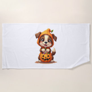 Toalla De Playa Perro de truco o trato - Camisa de cachorro de Hal