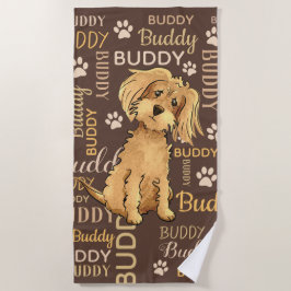 Toalla De Playa Perro marrón personalizado