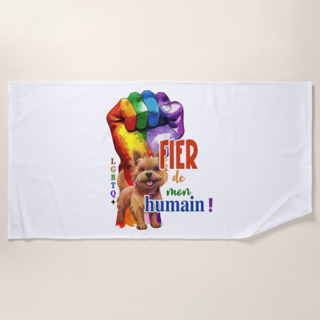 Toalla De Playa Perro Norwich Terrier (Anverso)