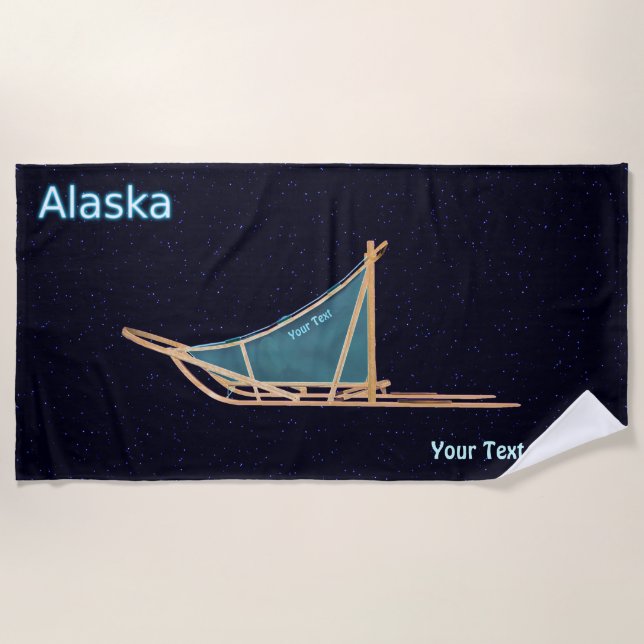Toalla De Playa Perro Sled - Alaska (Anverso)