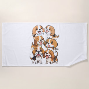Toalla De Playa perros beagles adorables