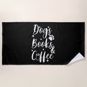 Toalla De Playa Perros Libros Coffe Perro Lover Libro Worm