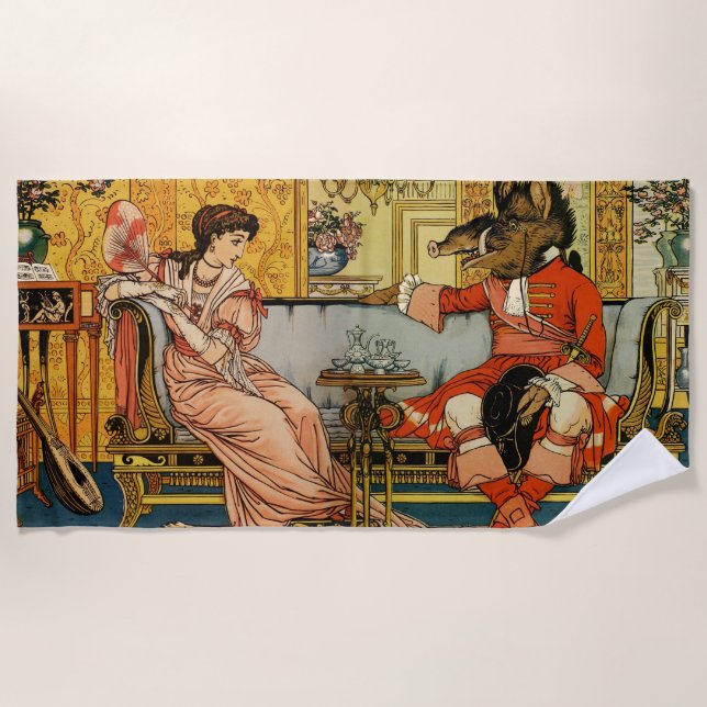 Toalla De Playa Personajes de cuento de hadas clásicas de la besti (Anverso)