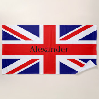 Toalla De Playa Personalice este diseño de bandera británica con s