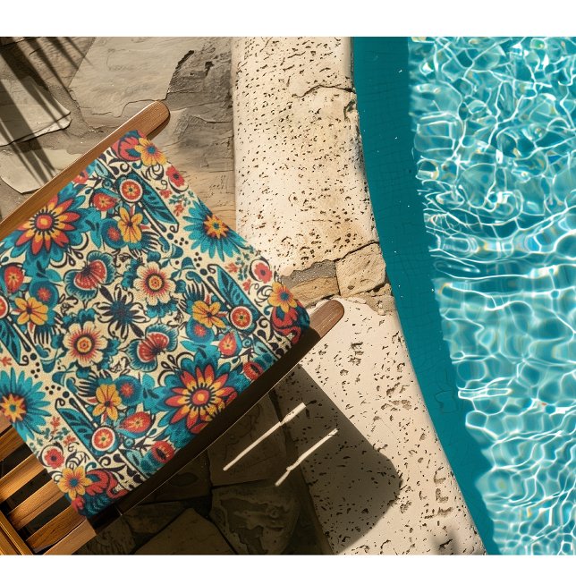 Toalla De Playa Personalizable Fiesta Blooms (Subido por el creador)