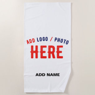 TOALLA DE PLAYA PERSONALIZABLE MODERNO ESTILO BLANCO VERIFICADO MA
