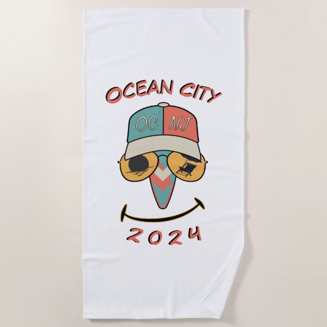 Toalla De Playa Personalizable Ocean City 2024 (Anverso)