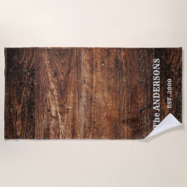 Toalla De Playa Personalización de la madera rústica