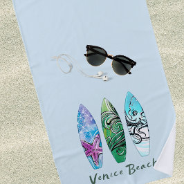 Toalla De Playa Personalización de tablas de surf de Venice Beach 