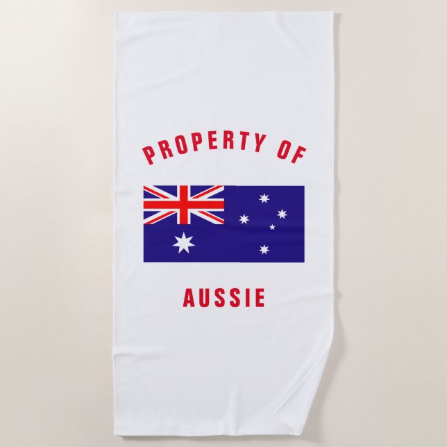 Toalla de playa personalizada bandera australiana (Anverso)