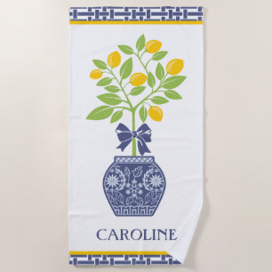 Toalla de playa personalizada Chinoiserie Lemon Tr