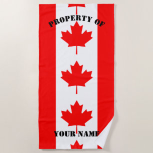 Toalla de playa personalizada con bandera canadien
