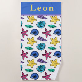 Toalla de playa personalizada con conchas marinas