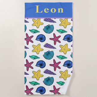 Toalla de playa personalizada con conchas marinas