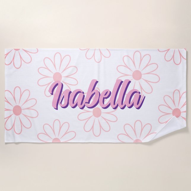 Toalla de playa personalizada con nombre de margar (Anverso)