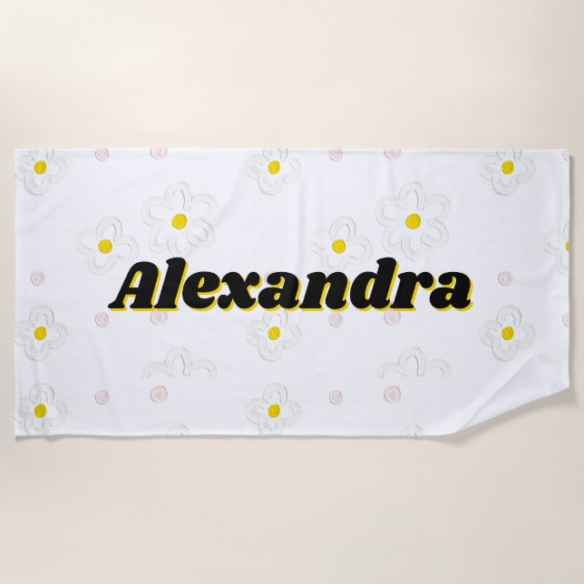 Toalla de playa personalizada con nombre de margar (Anverso)