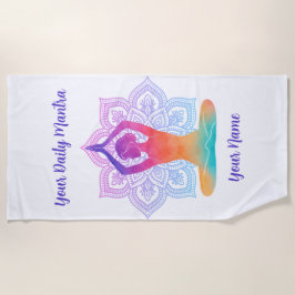 Toalla de Playa Personalizada con Nombre y Mantra