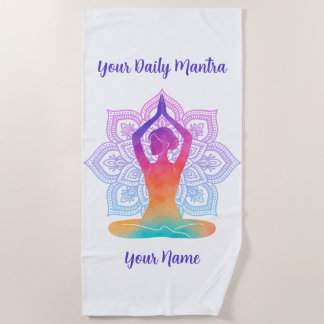 Toalla de Playa Personalizada con Nombre y Mantra