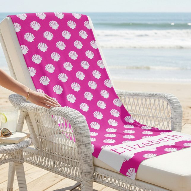 Toalla de Playa Personalizada con Patrón de Concha (Subido por el creador)