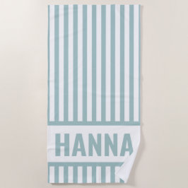 Toalla de playa personalizada con raya monograma