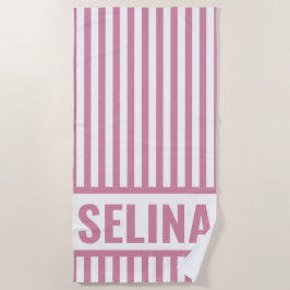 Toalla de playa personalizada con raya monograma