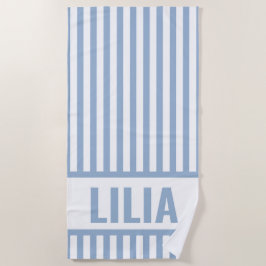 Toalla de playa personalizada con raya monograma