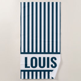 Toalla de playa personalizada con raya monograma