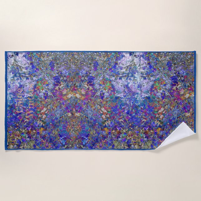 Toalla de playa personalizada de arte de árbol en  (Anverso)