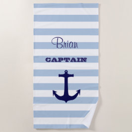 Toalla de playa personalizada de Captain Striped