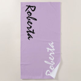 Toalla de playa personalizada de color morado clar