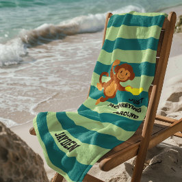 Toalla de playa personalizada de Frisbee Monkey