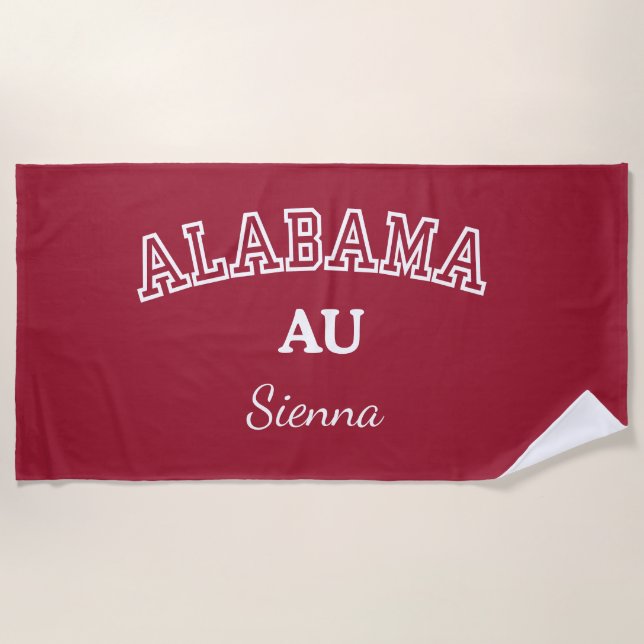 Toalla de playa personalizada de la Universidad de (Anverso)