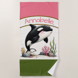 Toalla de playa personalizada de orca