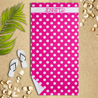 Toalla de playa personalizada de Punto de Polka Ro
