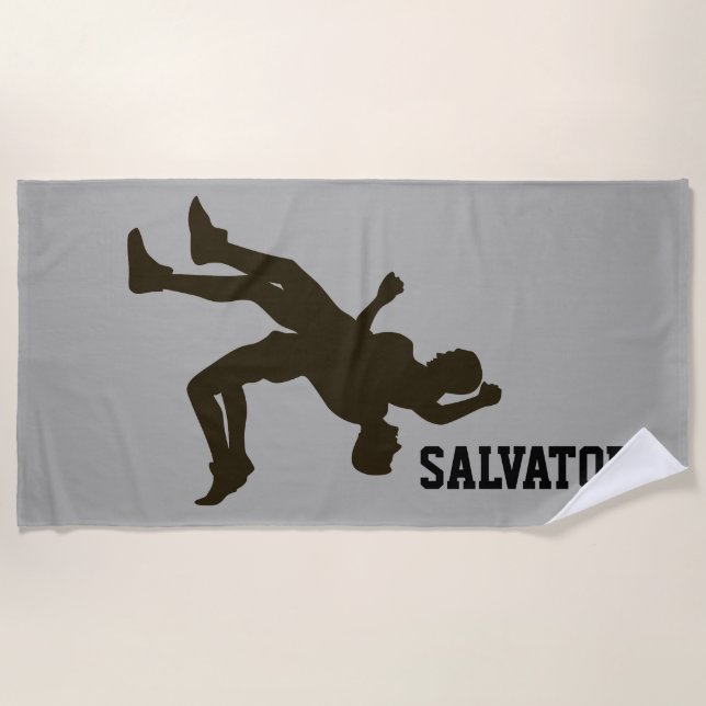 Toalla de playa personalizada de Silhouette Wreste (Anverso)