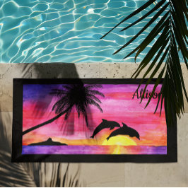 Toalla de playa personalizada Dolphin Tropical Par